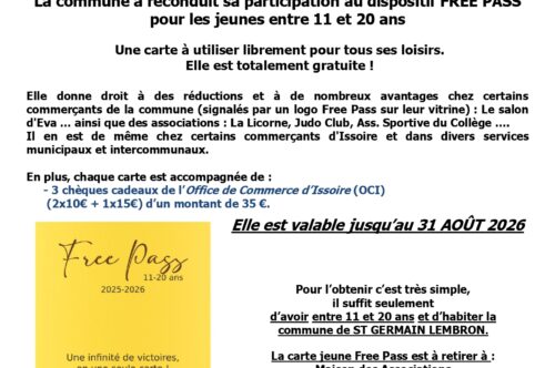Carte Jeunes « FREE PASS »