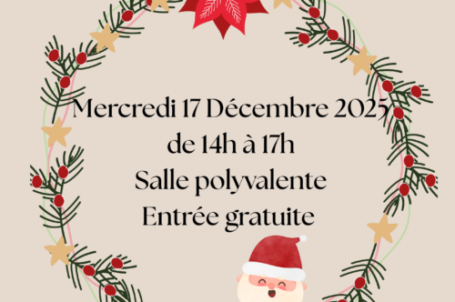 Après-midi récréatif- mercredi 17 décembre 2025 de 14h00 à 17h00 – entrée gratuite – Salle polyvalente