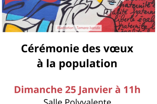 Cérémonie des vœux à la population – dimanche 25 janvier à 11 heures – salle polyvalente