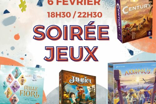 Soirée jeux – vendredi 6 février 2026 – 18h30/22h30 à la LICORNE