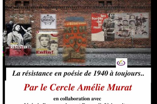 Poésies et résistances – samedi 28 mars 2026 à 15h00 – salle A de la Mairie