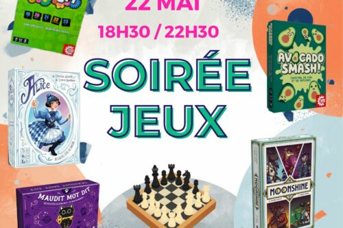 Soirée Jeux le 22 mai 2026 – de 18h30 à 22h30 – LA LICORNE