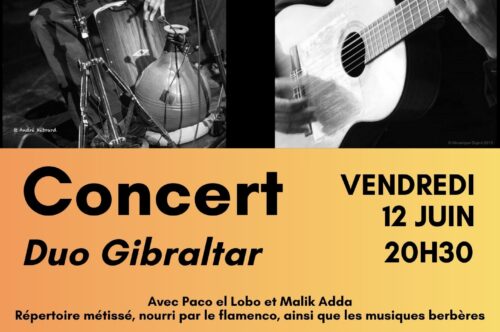 Concert Duo Gibraltar – vendredi 12 juin 2026 – 20h30 à la LICORNE de ST GERMAIN LEMBRON