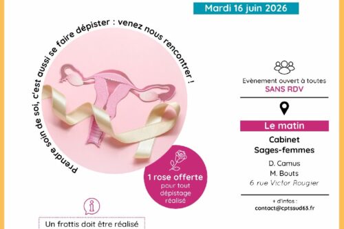 Journées de dépistage du cancer du col de l&rsquo;utérus – mardi 16 juin 2026 le matin sans RDV – cabinet sages-femmes de ST GERMAIN LEMBRON