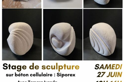 Stage de sculpture sur béton cellulaire : siporex – samedi 27 juin 2026 – 10h00-16h00 à la LICORNE de ST GERMAIN LEMBRON