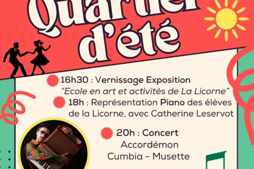 Quartier d&rsquo;été – samedi 13 juin 2026 à partir de 16h30 – La Licorne de ST GERMAIN LEMBRON